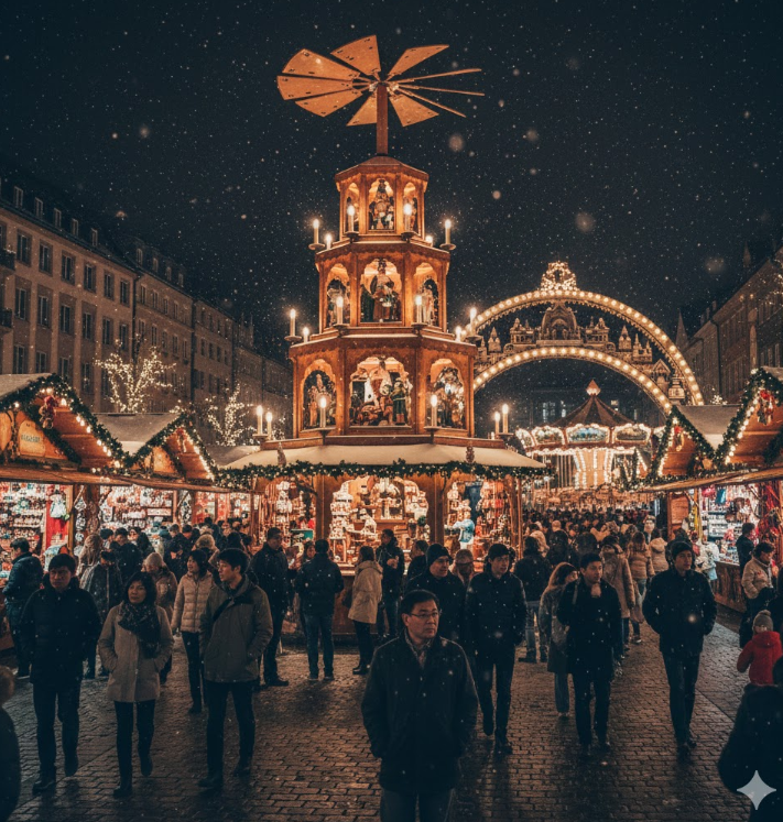 ドイツの雰囲気が漂う素敵なクリスマスマーケットの様子