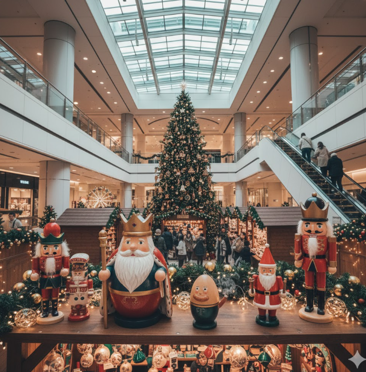 ケーテ・ウォルファルト名古屋の会場に飾られたくるみ割り人形やスモーキー人形