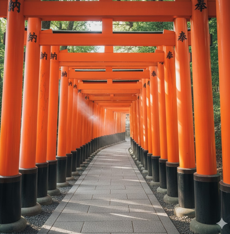 初午の参拝で賑わう商売繁盛の聖地、伏見稲荷大社の千本鳥居が続く幻想的な道