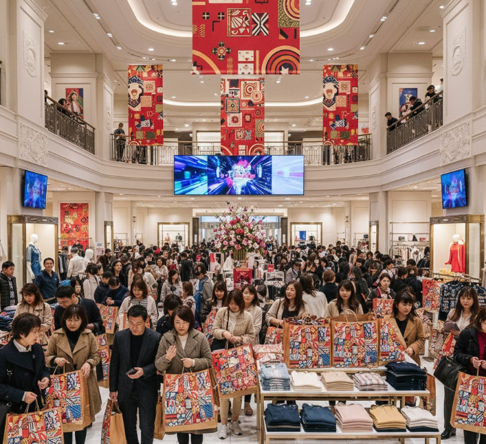元旦も営業中の商業施設と初売りの様子
