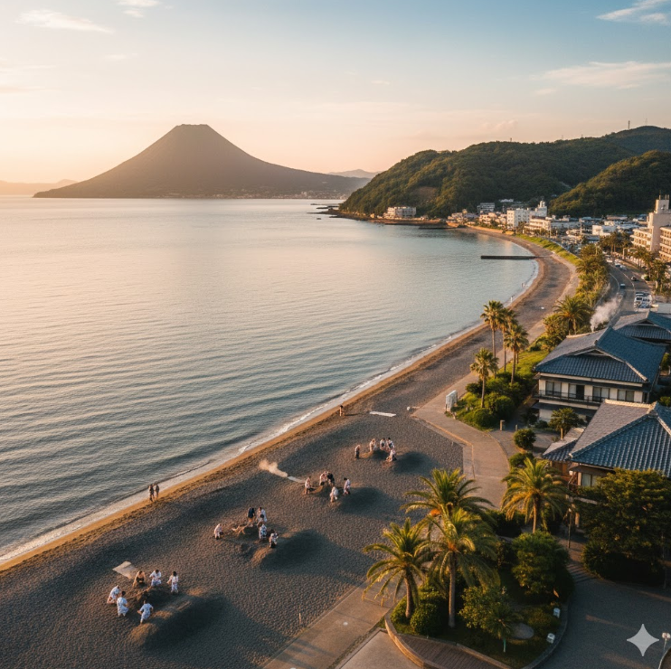鹿児島県の指宿温泉の風景