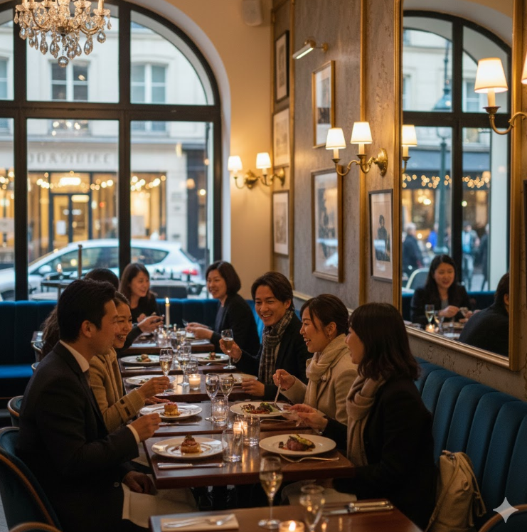 パリの人気レストランの景色