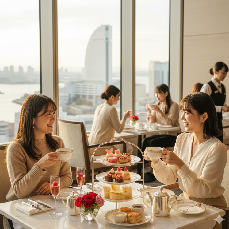 インターコンチネンタルホテルのバレンタイン時期のアフタヌーンのイメージ