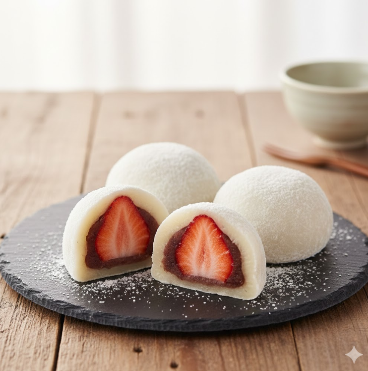 余ったお餅で作ったいちご大福