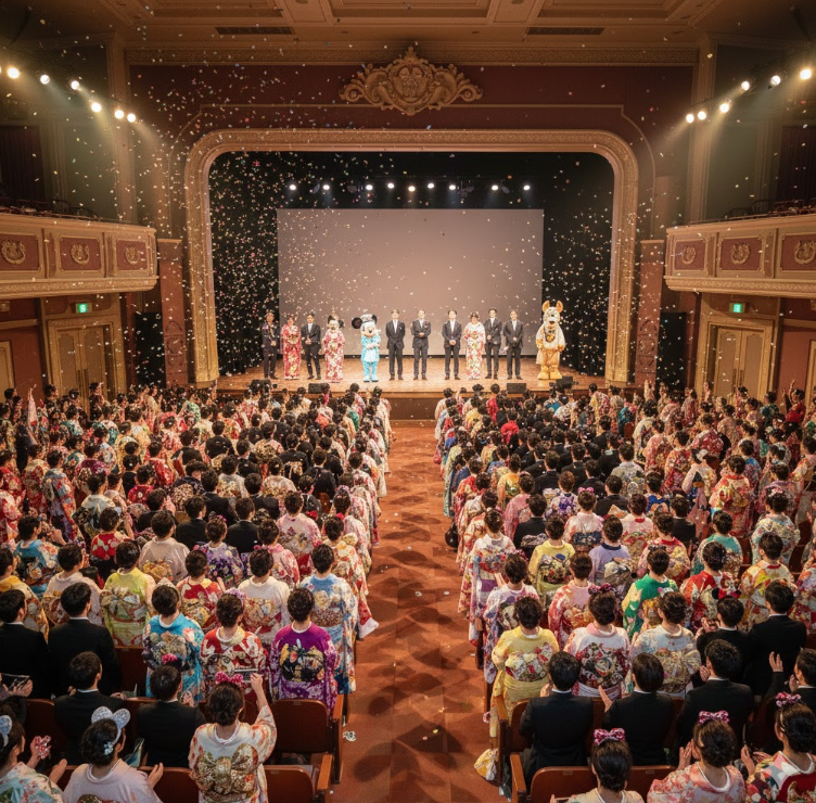 浦安市のディズニー成人式の様子