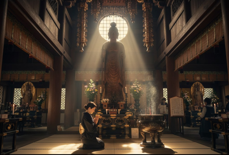 勢至菩薩が祀られているお寺の風景