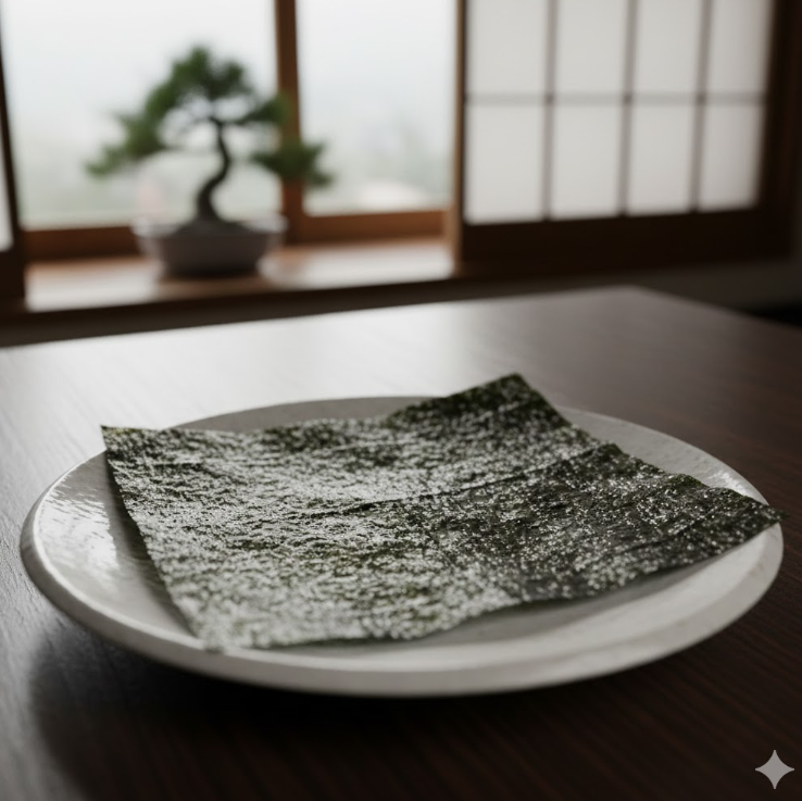 お皿に乗っている海苔のイメージ