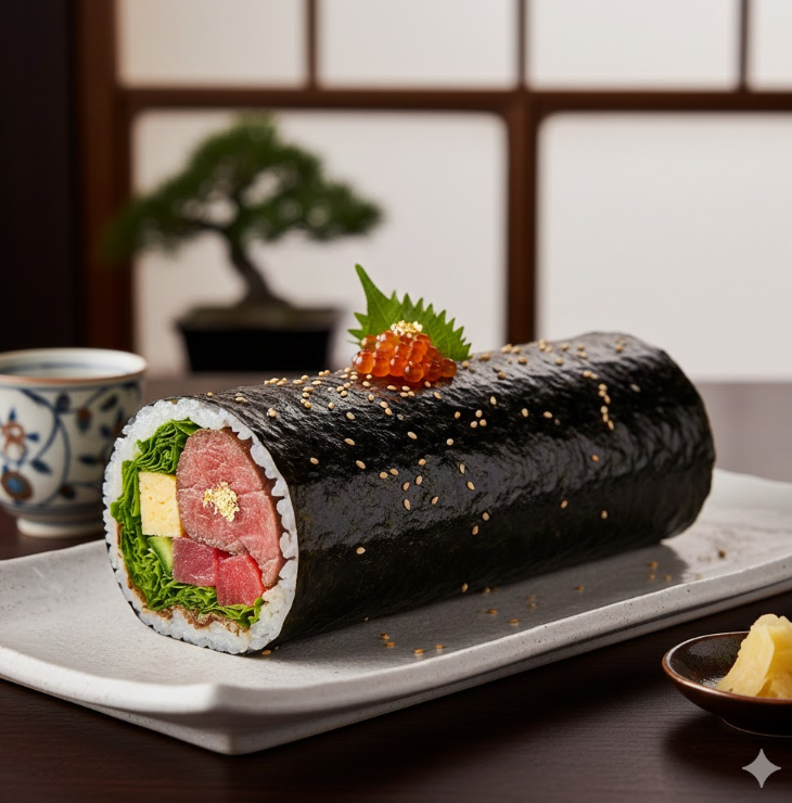 松坂牛を使った、高級な恵方巻

