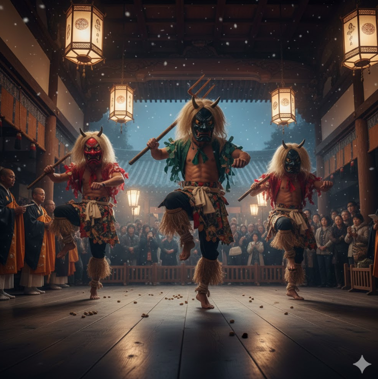 廬山寺の鬼踊りの風景