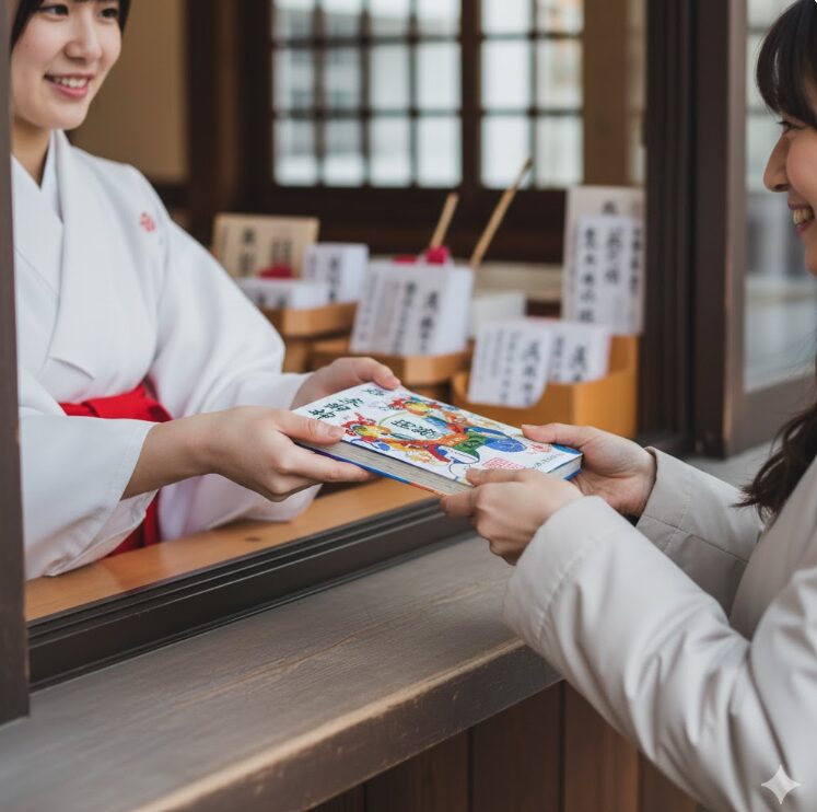 出雲大社相模分祠で頒布される立春大吉の縁起物を受け取る参拝客
