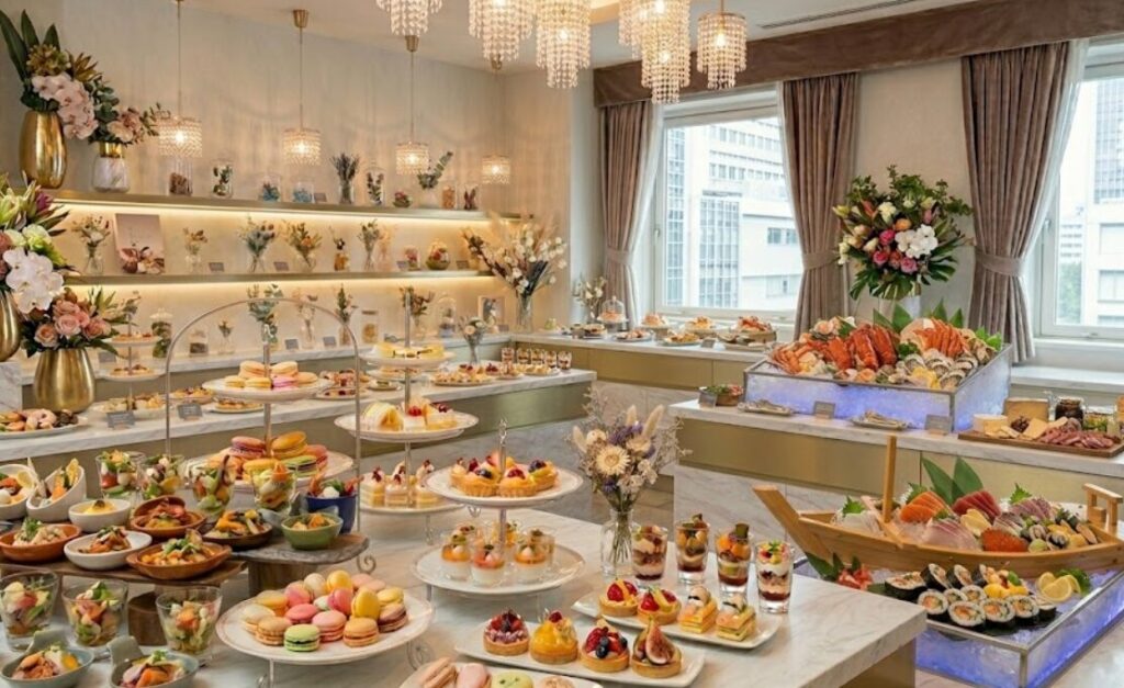 綺麗なホテルのビュッフェ