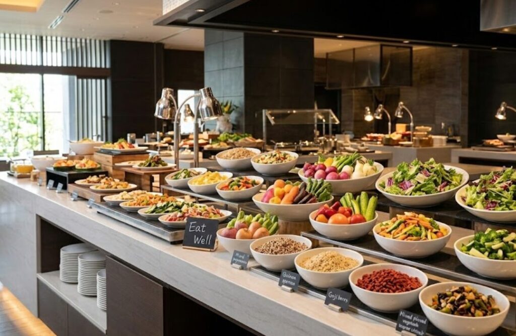 ウェスティンホテル横浜のビュッフェで、三浦半島野菜やスーパーフードなどのヘルシーなEat Wellメニュー